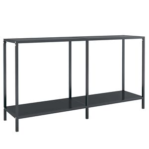 vidaXL konsoles galdiņ&scaron;, 140x35x75,5 cm, rūdīts stikls, melns
