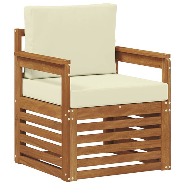 vidaXL Āra dīvānu komplekts Cieta akācijas koks un poliesters Dabiska