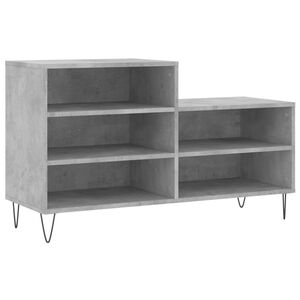 vidaXL apavu plaukts, betonpelēks, 102x36x60 cm, inženierijas koks