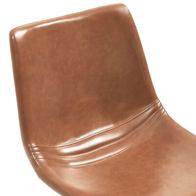vidaXL virtuves krēsli, 4 gab., konjaka krāsas mākslīgā āda