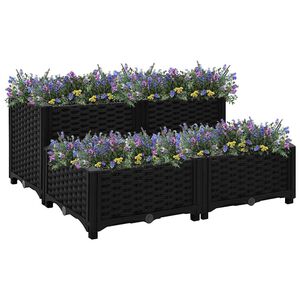 vidaXL puķu kaste, 80x80x38 cm, polipropilēns