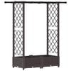 vidaXL Pacelta gulta ar treliem un jumtu Brūna 122,5 x 40 x 121 cm PP