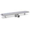 vidaXL lineārā du&scaron;as noteka, 630x140 mm, nerūsējo&scaron;s tērauds