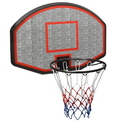 vidaXL basketbola vairogs, melns, 90x60x2 cm, polietilēns
