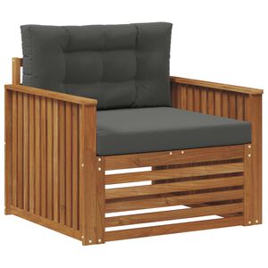 vidaXL Āra dīvānu komplekts Cieta akācijas koks un poliesters Dabiska