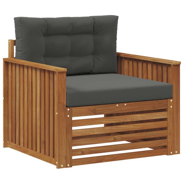 vidaXL Āra dīvānu komplekts Cieta akācijas koks un poliesters Dabiska