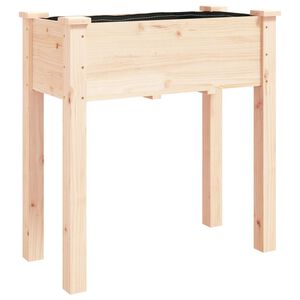 vidaXL puķu kaste ar ieliktni, 71x37x76 cm, egles masīvkoks