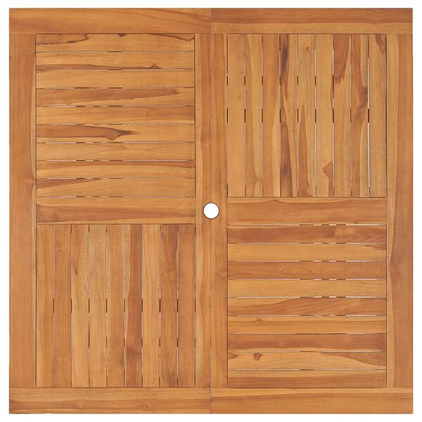 vidaXL dārza galds, 120x120x75 cm, masīvs tīkkoks