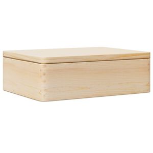 vidaXL Koka kaste ar vāku 40x30x13 cm Priedes masīvkoka