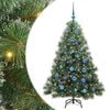 vidaXL Mākslīgā Ziemassvētku eglīte su 150 LED Zaļa 150 cm PE un PVC