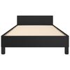 vidaXL gultas rāmis ar galvgali, melns, 80x200 cm, mākslīgā āda