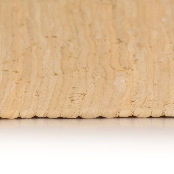 vidaXL Chindi paklājs, 200x290 cm, pīts ar rokām, kokvilna, bē&scaron;s