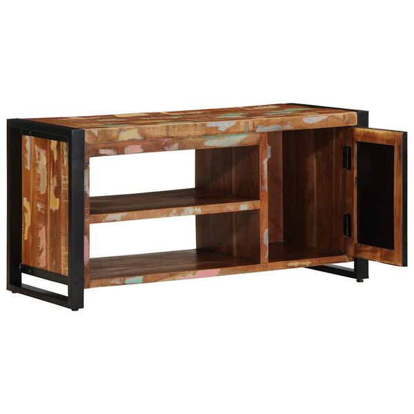 vidaXL Apavu panka Daudzkrāsains Pārstrādāts masīvkoks