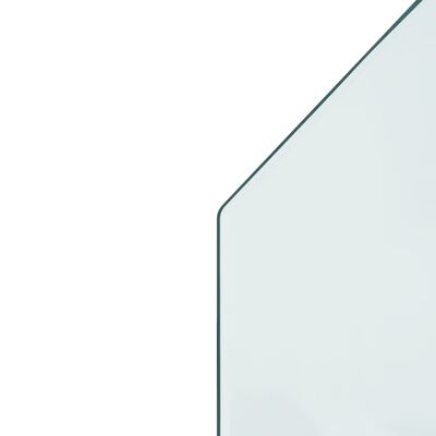 vidaXL kamīna plāksne, sešstūra forma, stikls, 80x60 cm