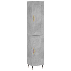 vidaXL augstais skapītis, pelēks, 34,5x34x180 cm, inženierijas koks