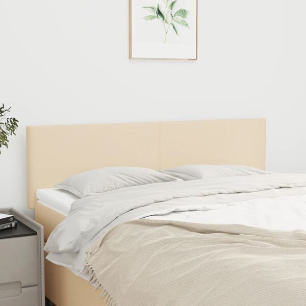 vidaXL gultas galvgaļi, 2 gab., 72x5x78/88 cm, krēmkrāsas audums