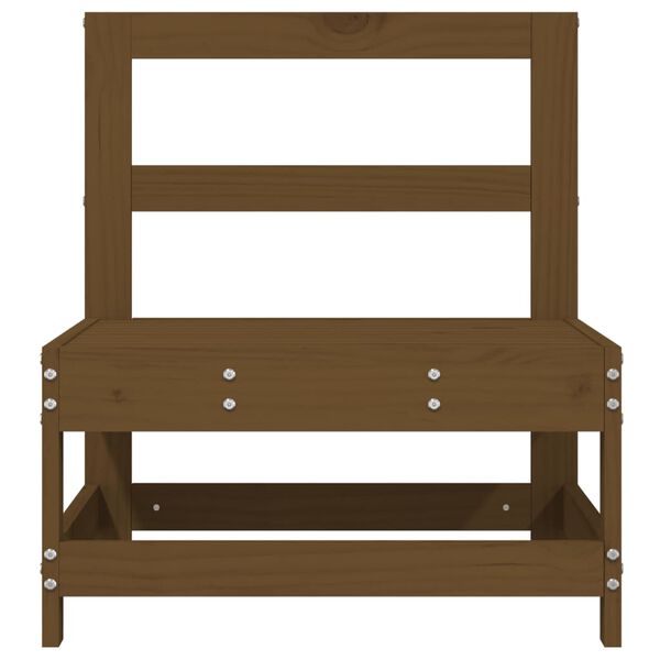 vidaXL vidējie dārza dīvāni, 2 gab., medus brūni, priedes masīvkoks