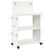 vidaXL Instrumentu ratiņi ar plauktu ar riteni Balts 65 x 35 x 111 cm