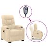 vidaXL masāžas krēsls, paceļams, krēmkrāsas audums