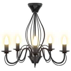 vidaXL Lustra E14 Metāls Melns &Oslash; 52 x 47 cm