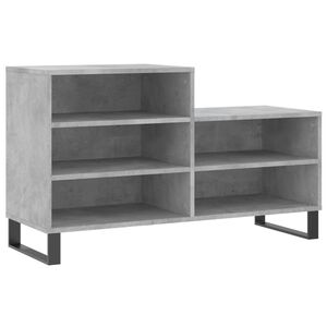 vidaXL apavu plaukts, betonpelēks, 102x36x60 cm, inženierijas koks