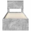 vidaXL Gultas rāmis Betona pelēks 75 x 190 cm Ciets priedes koks