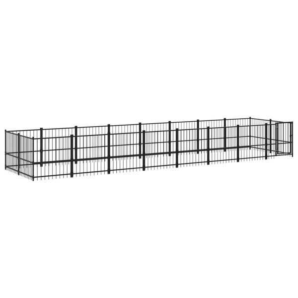 vidaXL suņu voljērs, 15,02 m&sup2;, tērauds