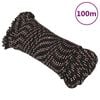 vidaXL laivu virve, melna, 5 mm, 100 m, polipropilēns