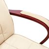 vidaXL biroja krēsls, krēmkrāsas dabīgā āda