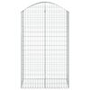 vidaXL arkveida gabiona grozs, 100x50x160/180 cm, cinkota dzelzs
