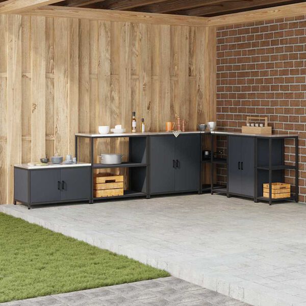 vidaXL Virtuves Uzglabā&scaron;ana Antracīts 60 x 50 x 92 cm Tērauds