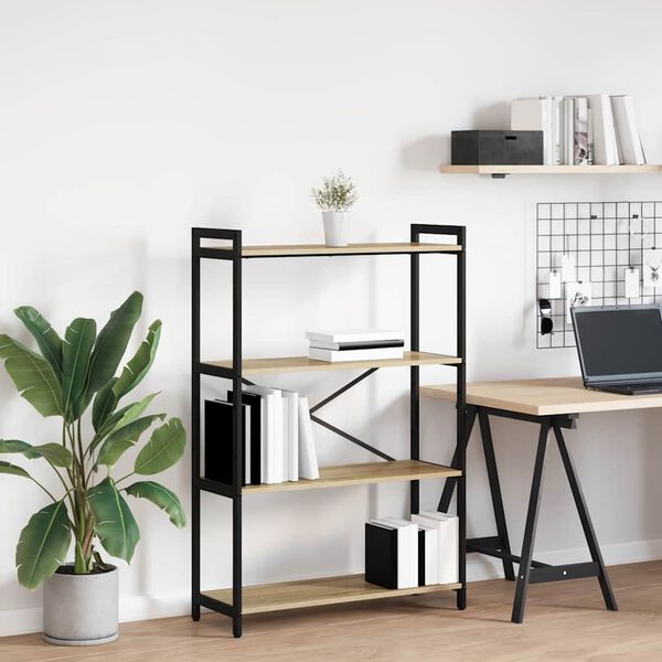 vidaXL Grāmatu plaukts Sonoma ozols 80 x 30 x 120 cm Inženierijas koks