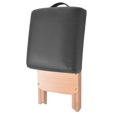 vidaXL saliekams masāžas krēsls, 12 cm biezs sēdeklis, 2 balsti, melns