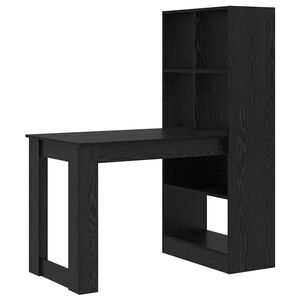 vidaXL Galds Melns ozolkoks Inženierijas koks 122 x 67 x 145 cm