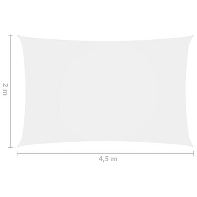 vidaXL saulessargs, taisnstūra, 2x4,5 m, balts oksforda audums