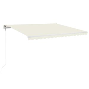 vidaXL izvelkama markīze, LED, vēja sensors, krēmkrāsas, 400x350 cm
