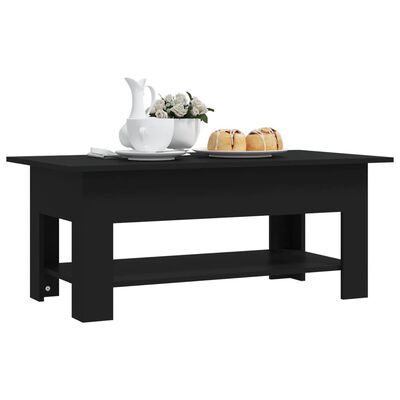 vidaXL kafijas galdiņš, melns, 102x55x42 cm, skaidu plāksne