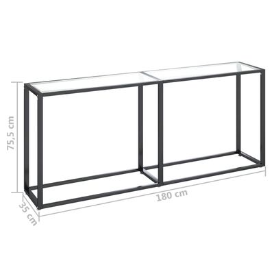 vidaXL konsoles galdiņš, 180x35x75,5 cm, caurspīdīgs rūdīts stikls