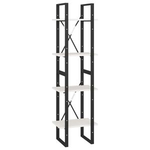 vidaXL 4-līmeņu grāmatu plaukts, balts, 40x30x140 cm, priedes koks