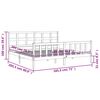 vidaXL gultas rāmis ar galvgali, Super King Size, masīvkoks, balts