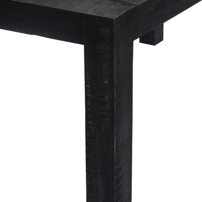 vidaXL virtuves galds, 118x60x76 cm, melns mango masīvkoks