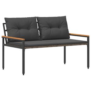 vidaXL Āra sols 2 -Seater 116 x 67,5 x 72 cm poliratāns Tum&scaron;i pelēka