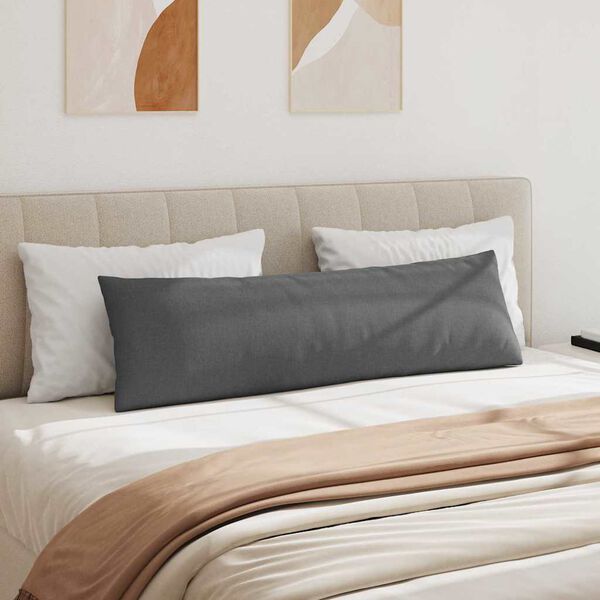 vidaXL Dīvāna spilveni 2 pcs Tum&scaron;i pelēks 145 x 40 cm audums