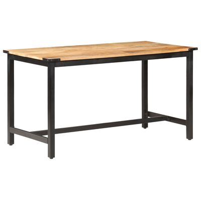 vidaXL virtuves galds, 140x70x76 cm, neapstrādāts mango masīvkoks