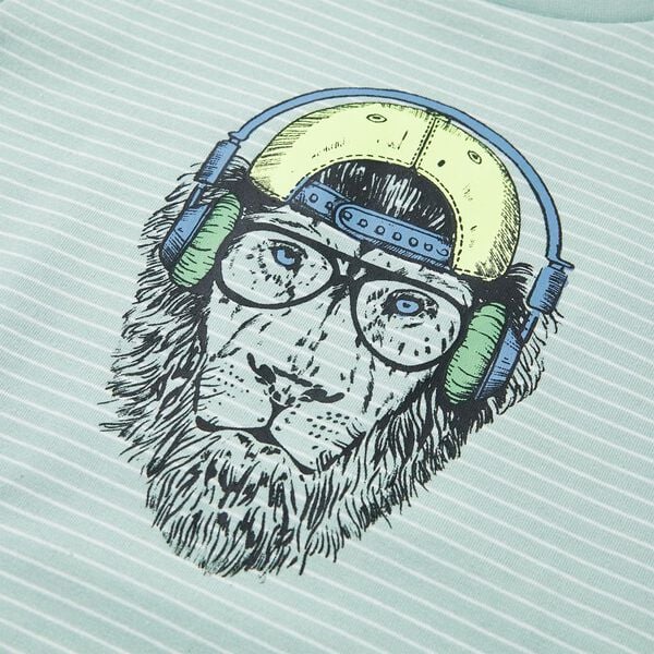 Bērnu T-krekls ar svītrām, gai&scaron;a piparmētru, 116