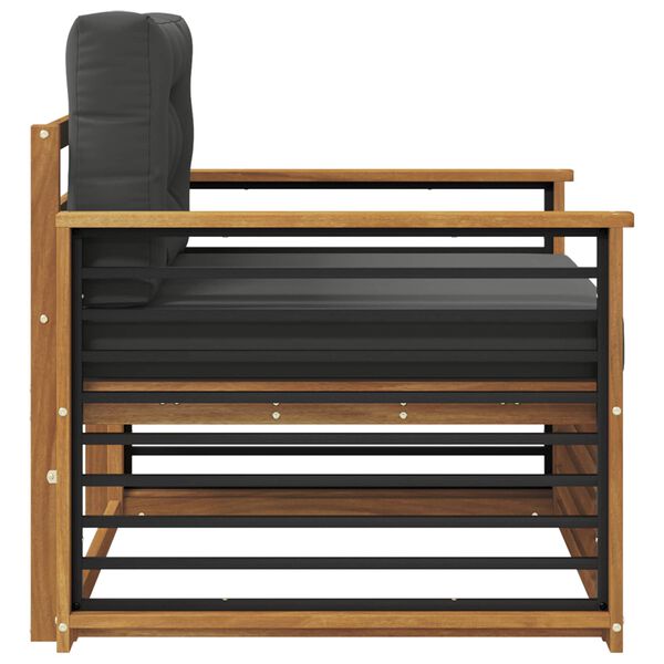 vidaXL Āra dīvānu komplekts Cieta akācijas koks un poliesters Dabiska