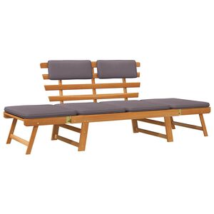 vidaXL dārza sols ar spilveniem, 190 cm, akācijas masīvkoks