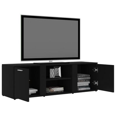 vidaXL TV skapītis, melns, 120x34x37 cm, skaidu plāksne