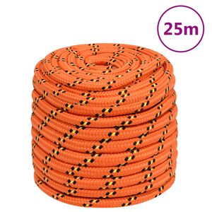 vidaXL laivu virve, oranža, 16 mm, 25 m, polipropilēns
