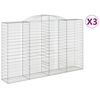 vidaXL arkveida gabiona grozi, 3 gb., 300x50x180/200cm, cinkota dzelzs